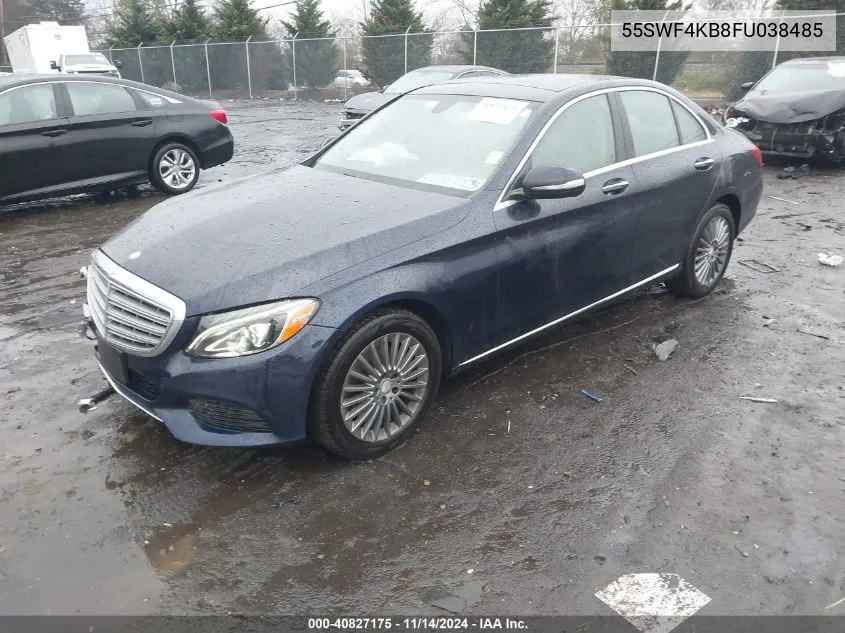 2015 Mercedes-Benz C 300 4Matic/Luxury 4Matic/Sport 4Matic VIN: 55SWF4KB8FU038485 Lot: 40827175