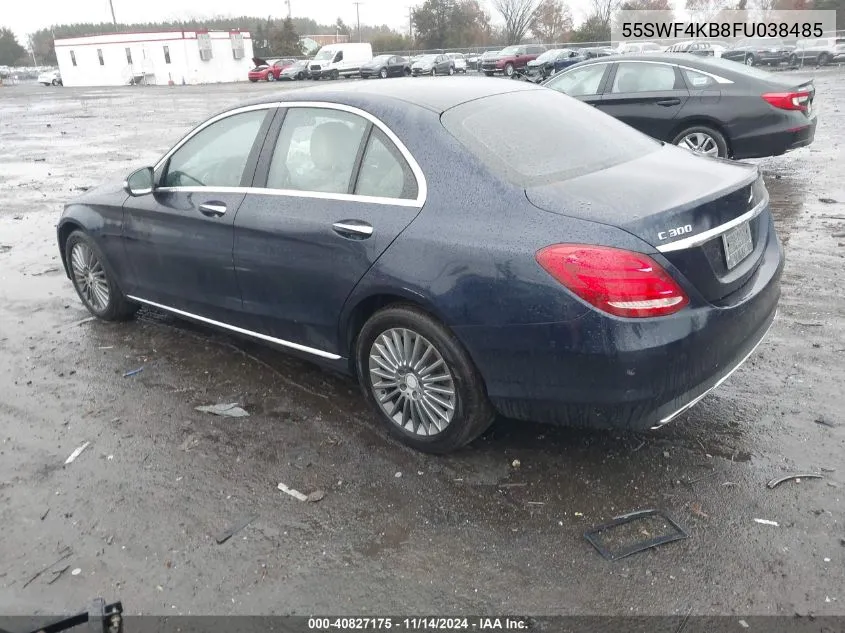 2015 Mercedes-Benz C 300 4Matic/Luxury 4Matic/Sport 4Matic VIN: 55SWF4KB8FU038485 Lot: 40827175