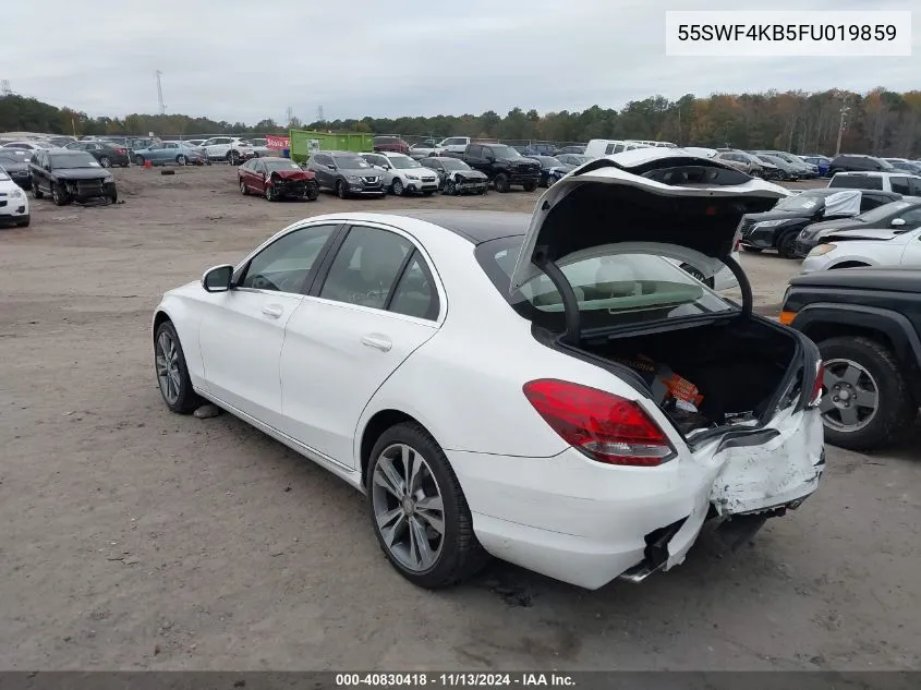 2015 Mercedes-Benz C 300 4Matic/Luxury 4Matic/Sport 4Matic VIN: 55SWF4KB5FU019859 Lot: 40830418