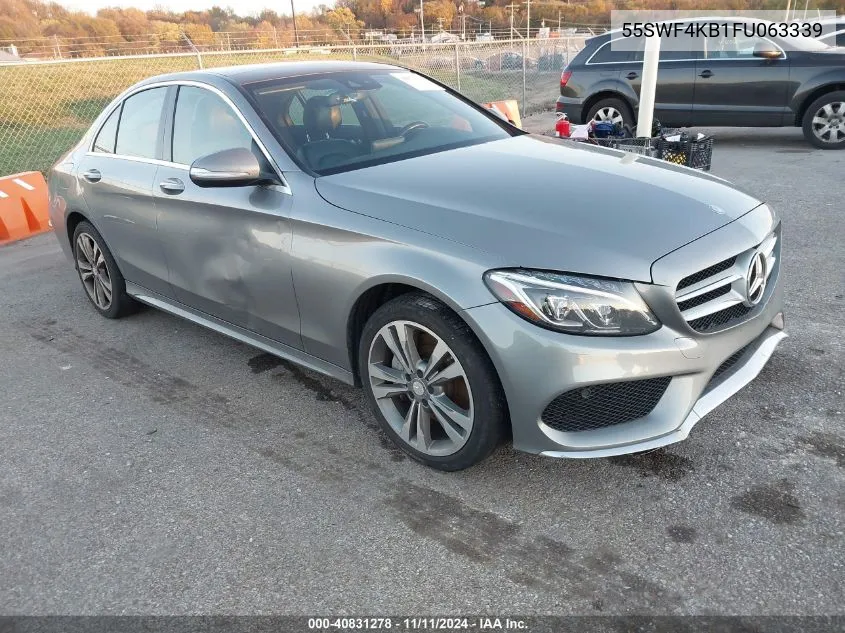 2015 Mercedes-Benz C 300 4Matic/Luxury 4Matic/Sport 4Matic VIN: 55SWF4KB1FU063339 Lot: 40831278