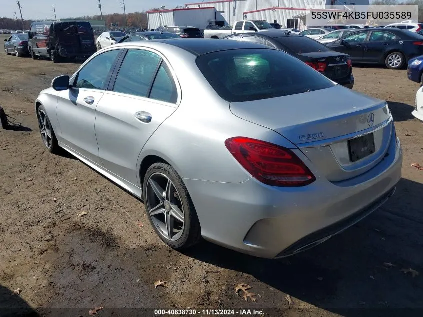 2015 Mercedes-Benz C 300 4Matic/Luxury 4Matic/Sport 4Matic VIN: 55SWF4KB5FU035589 Lot: 40838730