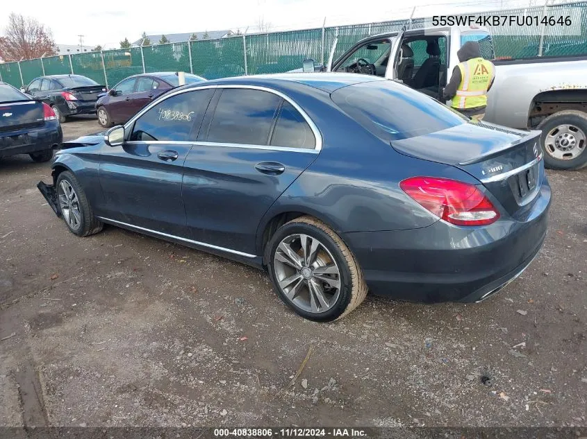 2015 Mercedes-Benz C 300 4Matic/Luxury 4Matic/Sport 4Matic VIN: 55SWF4KB7FU014646 Lot: 40838806