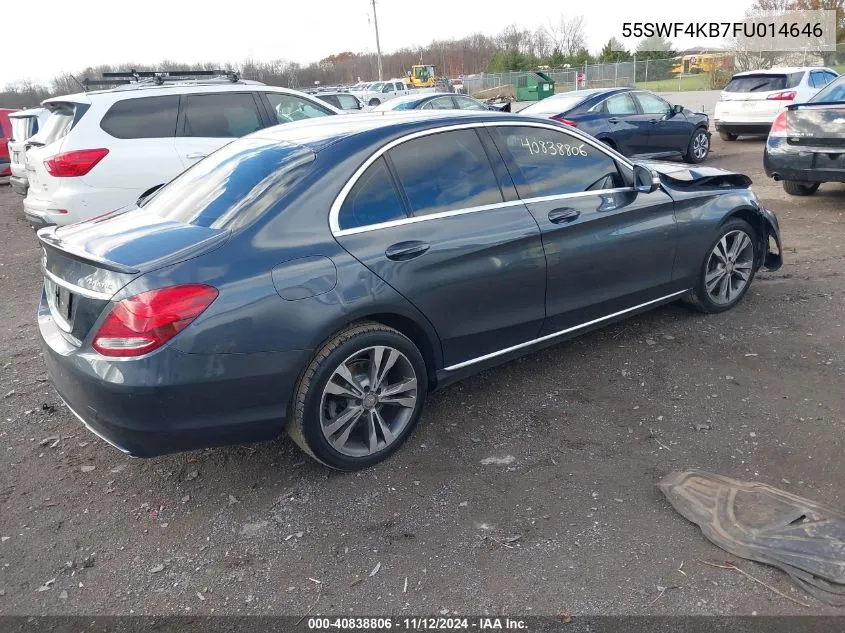 2015 Mercedes-Benz C 300 4Matic/Luxury 4Matic/Sport 4Matic VIN: 55SWF4KB7FU014646 Lot: 40838806