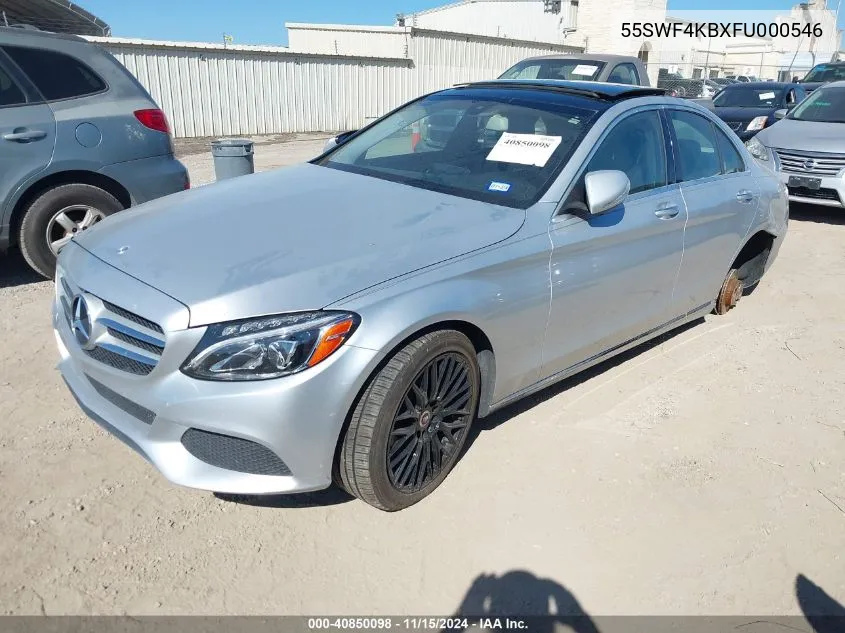 2015 Mercedes-Benz C 300 4Matic/Luxury 4Matic/Sport 4Matic VIN: 55SWF4KBXFU000546 Lot: 40850098