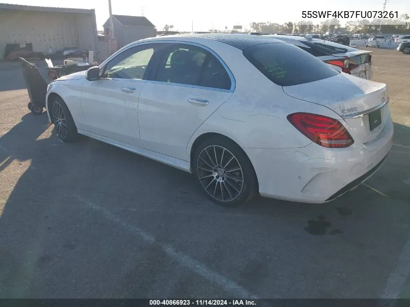 2015 Mercedes-Benz C 300 4Matic/Luxury 4Matic/Sport 4Matic VIN: 55SWF4KB7FU073261 Lot: 40866923