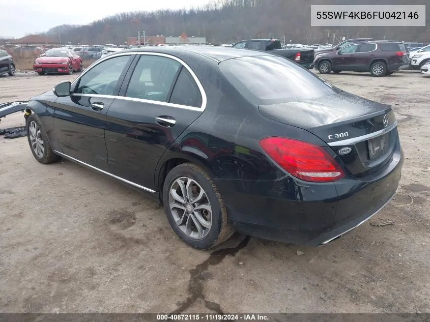 2015 Mercedes-Benz C 300 4Matic/Luxury 4Matic/Sport 4Matic VIN: 55SWF4KB6FU042146 Lot: 40872115