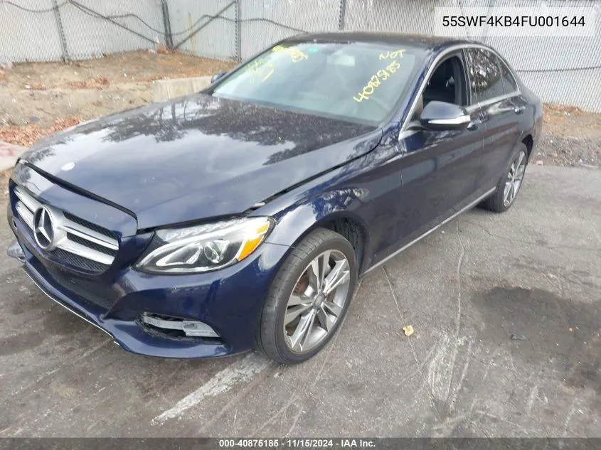 2015 Mercedes-Benz C 300 VIN: 55SWF4KB4FU001644 Lot: 40875185