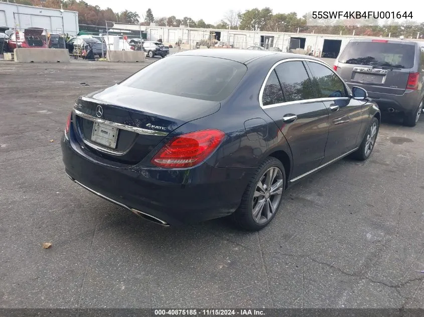 2015 Mercedes-Benz C 300 VIN: 55SWF4KB4FU001644 Lot: 40875185