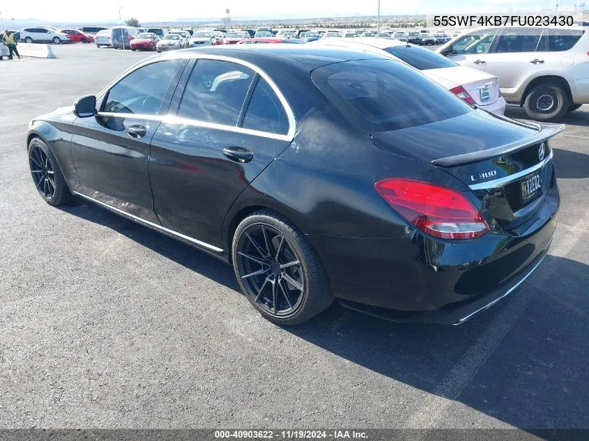 2015 Mercedes-Benz C 300 4Matic/Luxury 4Matic/Sport 4Matic VIN: 55SWF4KB7FU023430 Lot: 40903622