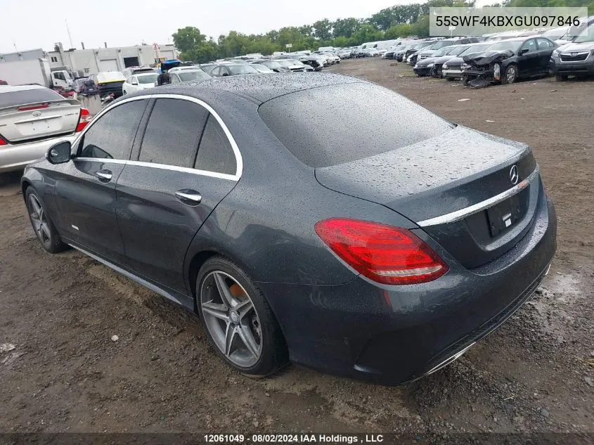 2016 Mercedes-Benz C-Class VIN: 55SWF4KBXGU097846 Lot: 12061049