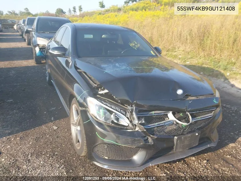 2016 Mercedes-Benz C-Class VIN: 55SWF4KB9GU121408 Lot: 12091253