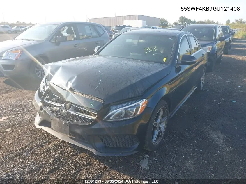 2016 Mercedes-Benz C-Class VIN: 55SWF4KB9GU121408 Lot: 12091253