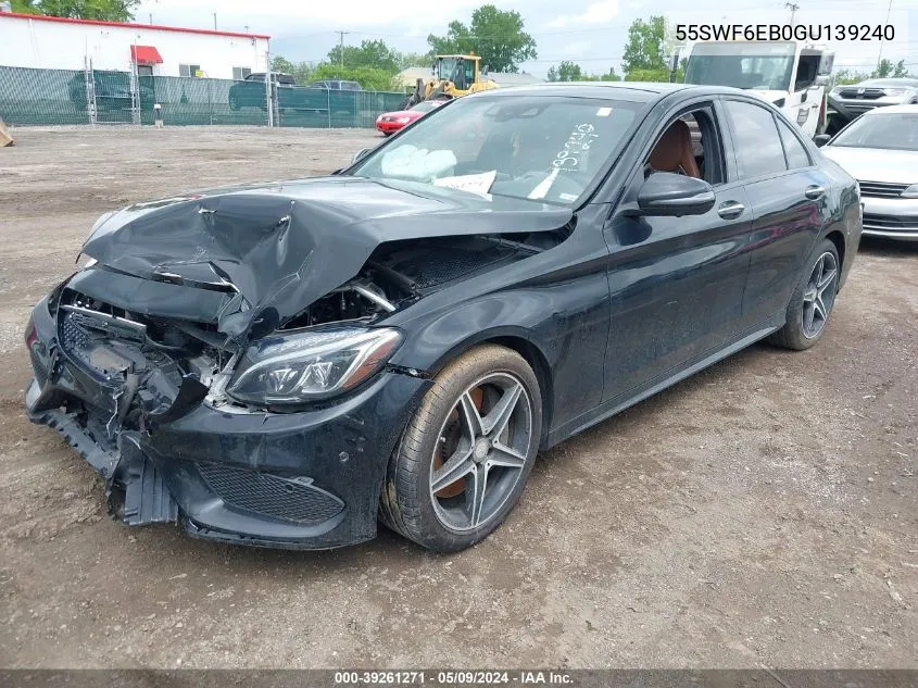 2016 Mercedes-Benz C 450 Amg 4Matic VIN: 55SWF6EB0GU139240 Lot: 39261271