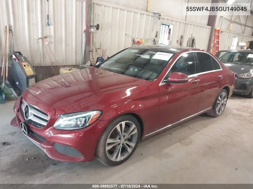 2016 Mercedes-Benz C 300 Luxury/Sport VIN: 55SWF4JB5GU149045 Lot: 39892577