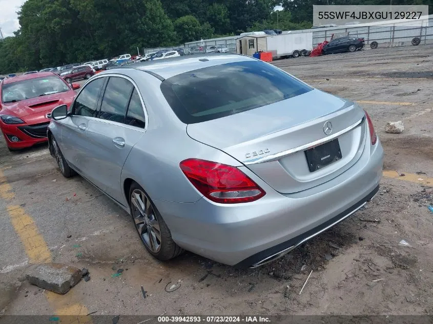 2016 Mercedes-Benz C 300 Luxury/Sport VIN: 55SWF4JBXGU129227 Lot: 39942593