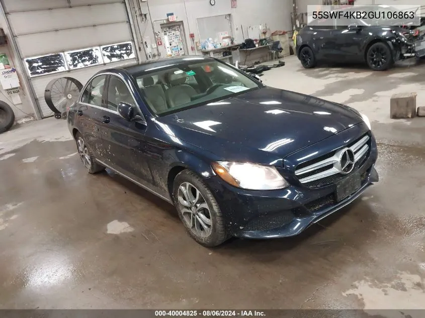 2016 Mercedes-Benz C 300 4Matic/Luxury 4Matic/Sport 4Matic VIN: 55SWF4KB2GU106863 Lot: 40004825