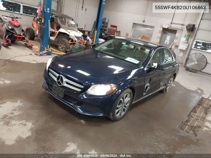 2016 Mercedes-Benz C 300 4Matic/Luxury 4Matic/Sport 4Matic VIN: 55SWF4KB2GU106863 Lot: 40004825