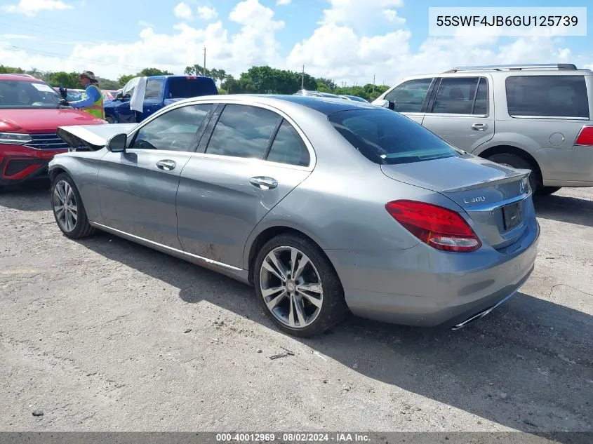 2016 Mercedes-Benz C 300 Luxury/Sport VIN: 55SWF4JB6GU125739 Lot: 40012969