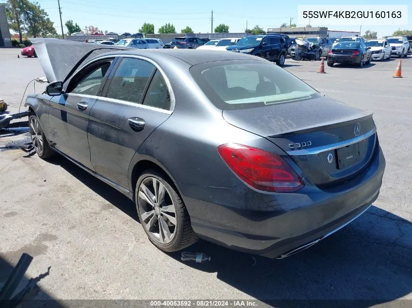 2016 Mercedes-Benz C 300 4Matic VIN: 55SWF4KB2GU160163 Lot: 40053592