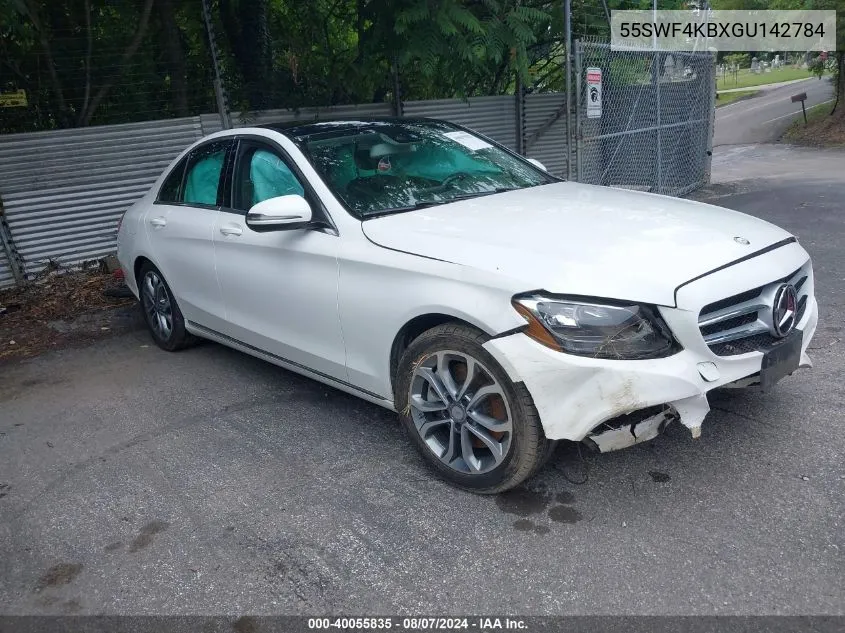 2016 Mercedes-Benz C 300 4Matic VIN: 55SWF4KBXGU142784 Lot: 40055835