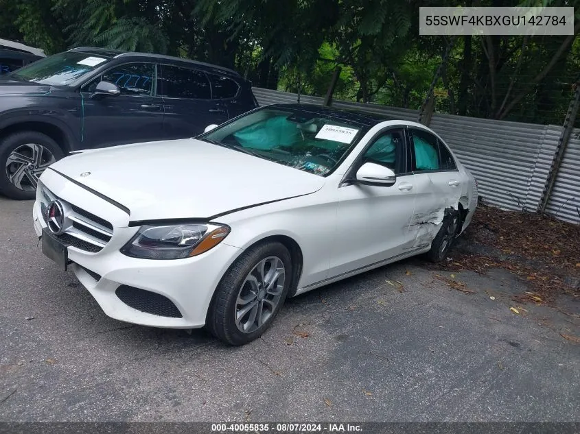 2016 Mercedes-Benz C 300 4Matic VIN: 55SWF4KBXGU142784 Lot: 40055835