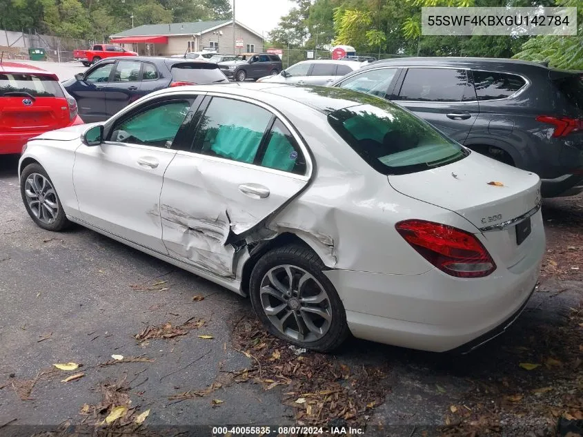 2016 Mercedes-Benz C 300 4Matic VIN: 55SWF4KBXGU142784 Lot: 40055835