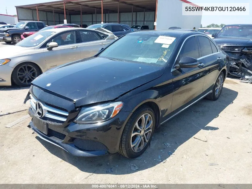 2016 Mercedes-Benz C 300 4Matic/Luxury 4Matic/Sport 4Matic VIN: 55SWF4KB7GU120466 Lot: 40076041