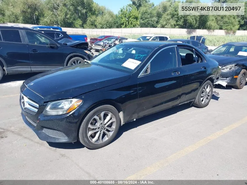 2016 Mercedes-Benz C 300 4Matic/Luxury 4Matic/Sport 4Matic VIN: 55SWF4KB7GU120497 Lot: 40108685