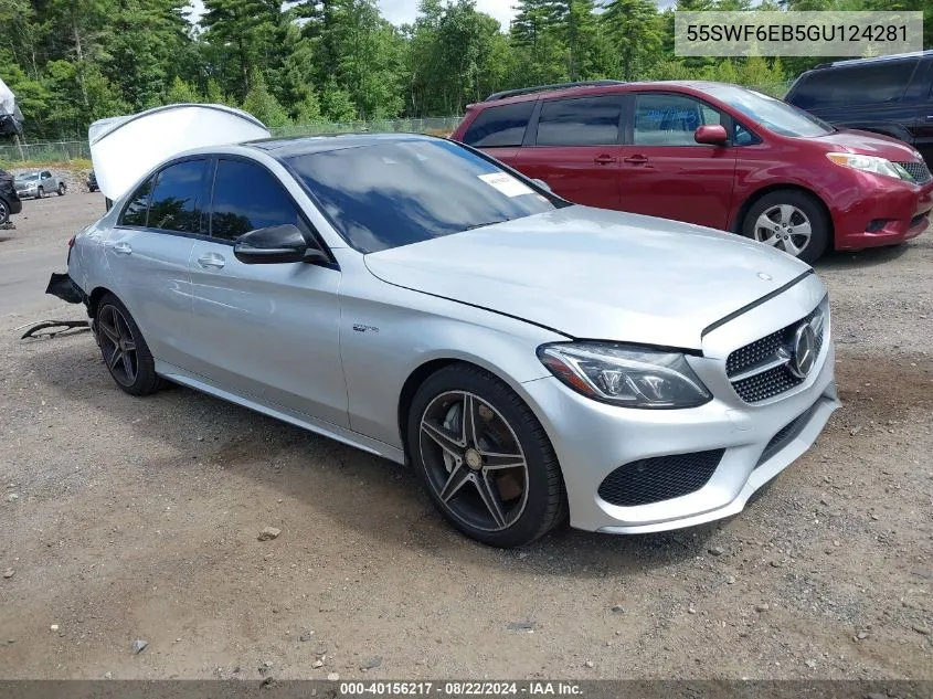 2016 Mercedes-Benz C 450 Amg 4Matic VIN: 55SWF6EB5GU124281 Lot: 40156217