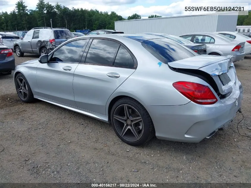 2016 Mercedes-Benz C 450 Amg 4Matic VIN: 55SWF6EB5GU124281 Lot: 40156217