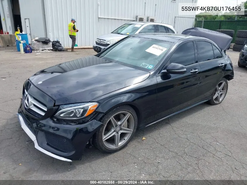 2016 Mercedes-Benz C 300 4Matic/Luxury 4Matic/Sport 4Matic VIN: 55SWF4KB7GU176455 Lot: 40182558