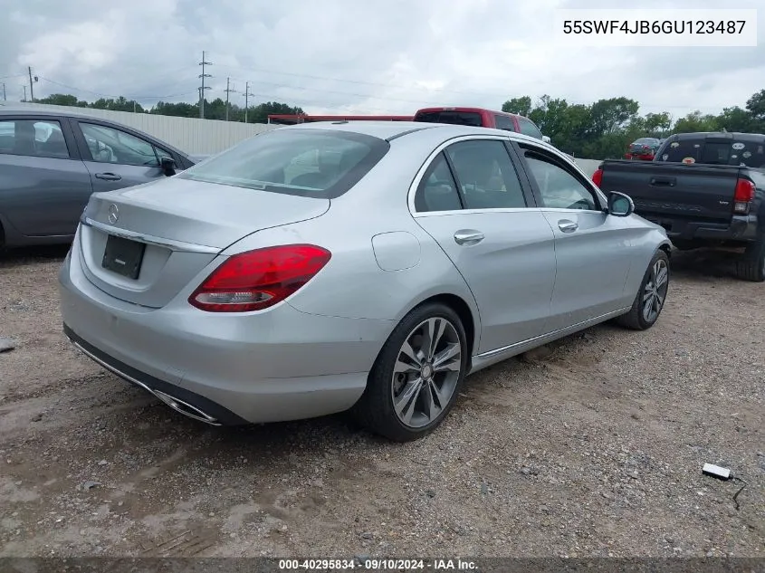 2016 Mercedes-Benz C 300 Luxury/Sport VIN: 55SWF4JB6GU123487 Lot: 40295834