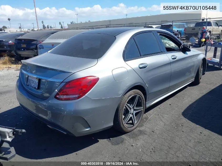 2016 Mercedes-Benz C 300 4Matic/Luxury 4Matic/Sport 4Matic VIN: 55SWF4KB7GU105448 Lot: 40303518