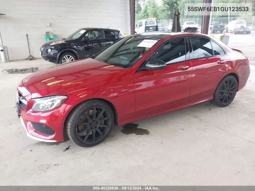 2016 Mercedes-Benz C 450 Amg 4Matic VIN: 55SWF6EB1GU123533 Lot: 40328936