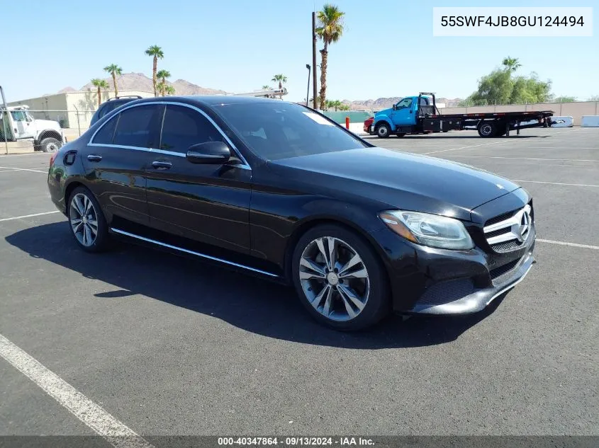 2016 Mercedes-Benz C 300 300 VIN: 55SWF4JB8GU124494 Lot: 40347864