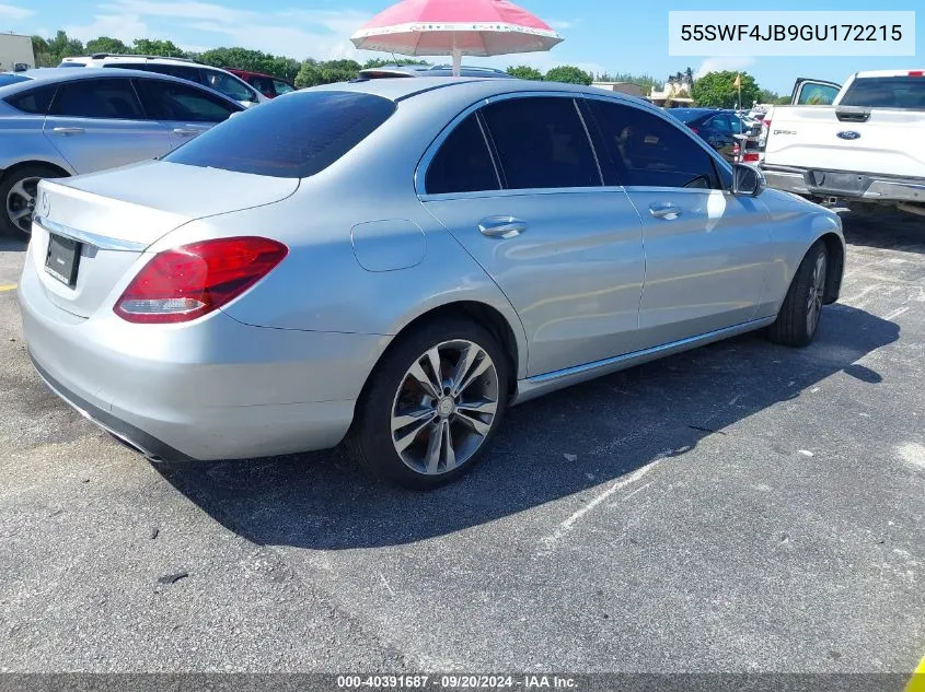 2016 Mercedes-Benz C 300 Luxury/Sport VIN: 55SWF4JB9GU172215 Lot: 40391687