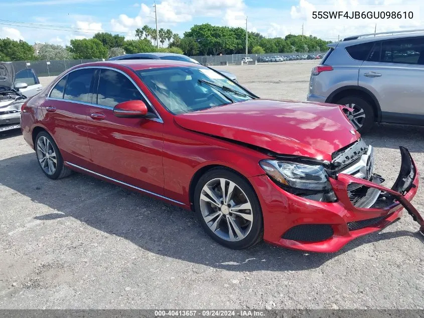 2016 Mercedes-Benz C 300 Luxury/Sport VIN: 55SWF4JB6GU098610 Lot: 40413657