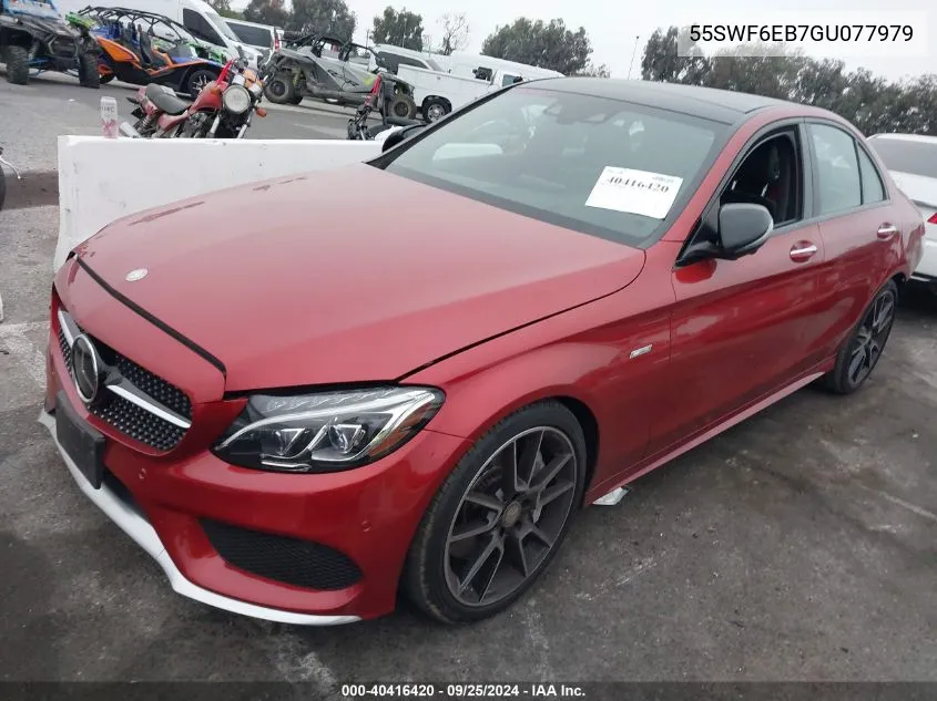 2016 Mercedes-Benz C 450 Amg 4Matic VIN: 55SWF6EB7GU077979 Lot: 40416420