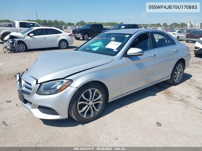 2016 Mercedes-Benz C 300 Luxury/Sport VIN: 55SWF4JB7GU170883 Lot: 40422010