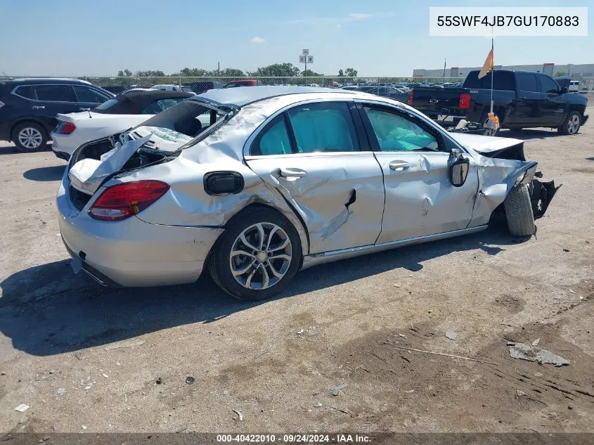 2016 Mercedes-Benz C 300 Luxury/Sport VIN: 55SWF4JB7GU170883 Lot: 40422010