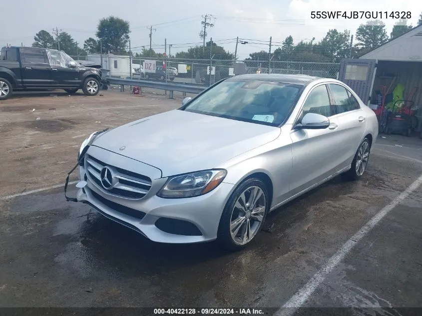 2016 Mercedes-Benz C 300 Luxury/Sport VIN: 55SWF4JB7GU114328 Lot: 40422128