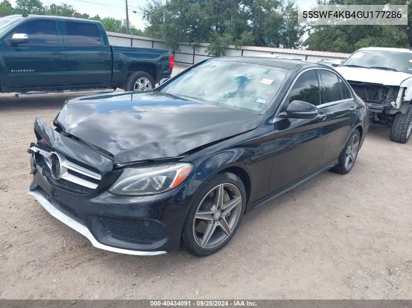 2016 Mercedes-Benz C 300 4Matic/Luxury 4Matic/Sport 4Matic VIN: 55SWF4KB4GU177286 Lot: 40434091