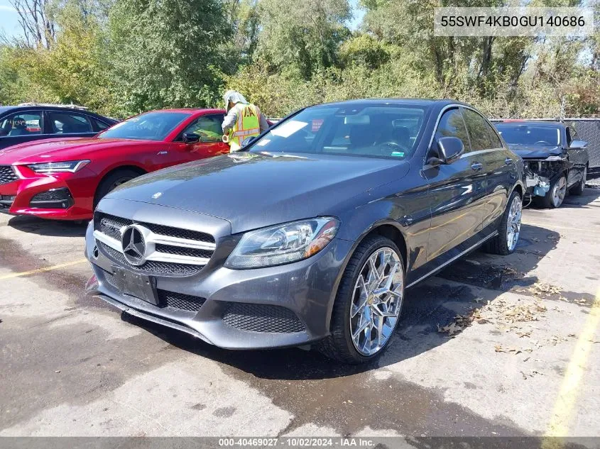 2016 Mercedes-Benz C 300 4Matic/Luxury 4Matic/Sport 4Matic VIN: 55SWF4KB0GU140686 Lot: 40469027