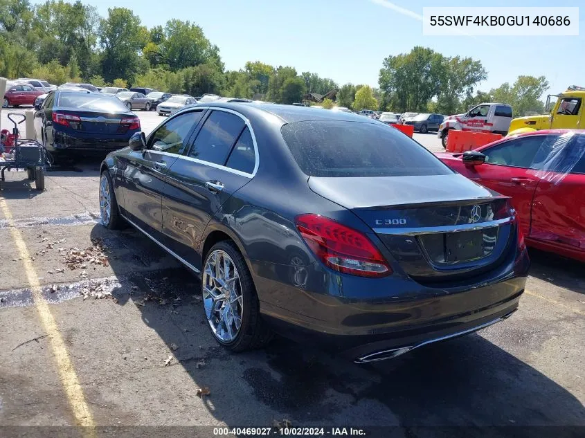 2016 Mercedes-Benz C 300 4Matic/Luxury 4Matic/Sport 4Matic VIN: 55SWF4KB0GU140686 Lot: 40469027