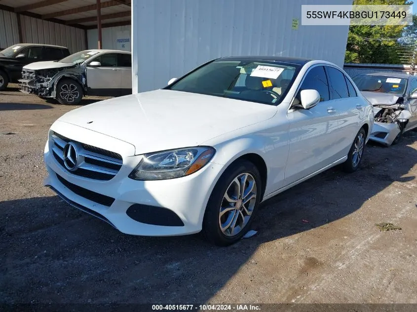 2016 Mercedes-Benz C 300 4Matic/Luxury 4Matic/Sport 4Matic VIN: 55SWF4KB8GU173449 Lot: 40515677