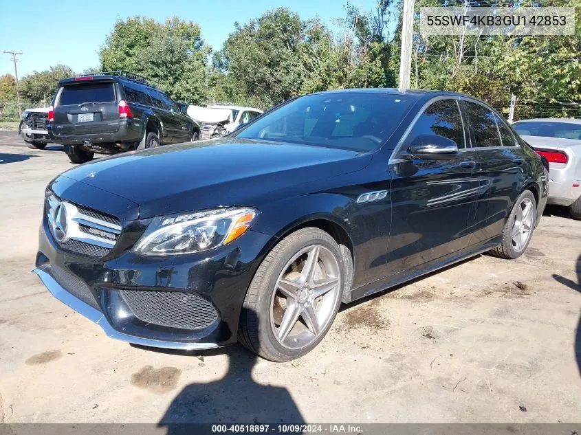 2016 Mercedes-Benz C 300 4Matic/Luxury 4Matic/Sport 4Matic VIN: 55SWF4KB3GU142853 Lot: 40518897