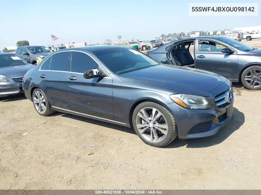 2016 Mercedes-Benz C 300 Luxury/Sport VIN: 55SWF4JBXGU098142 Lot: 40521038