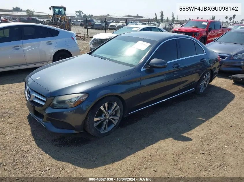 2016 Mercedes-Benz C 300 Luxury/Sport VIN: 55SWF4JBXGU098142 Lot: 40521038