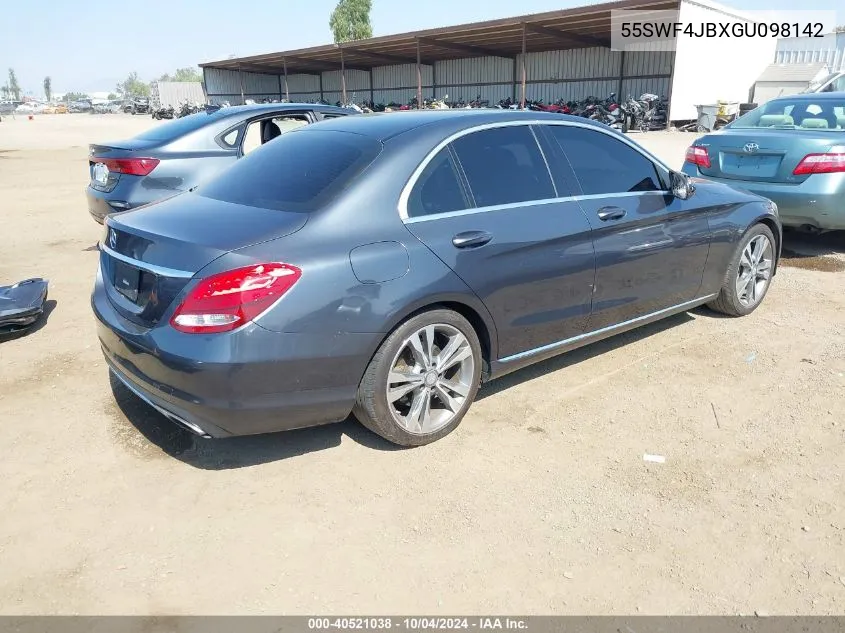 2016 Mercedes-Benz C 300 Luxury/Sport VIN: 55SWF4JBXGU098142 Lot: 40521038