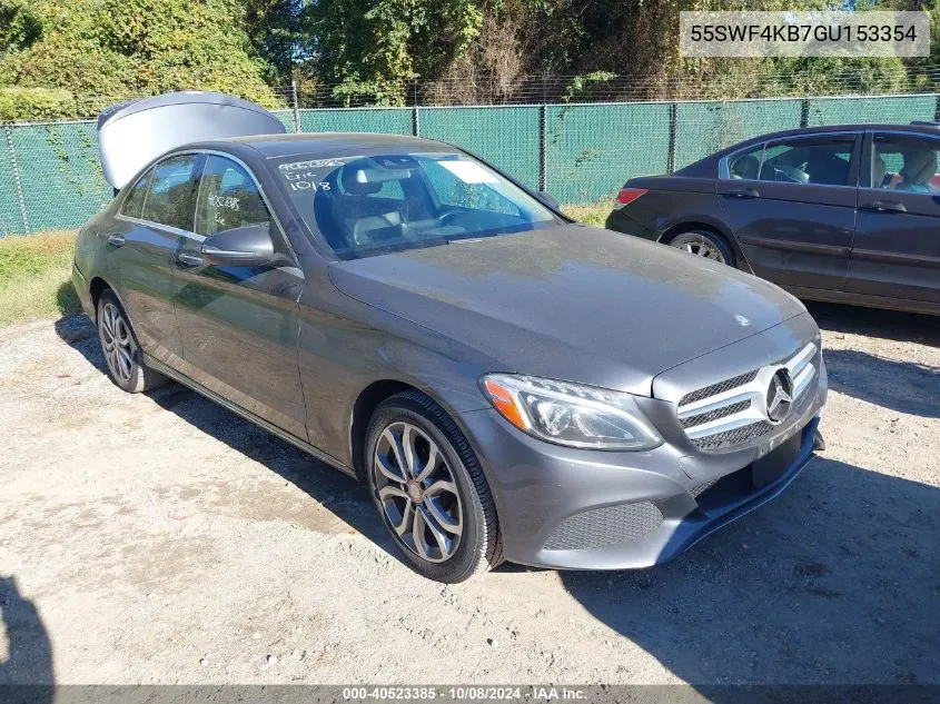 2016 Mercedes-Benz C 300 4Matic/Luxury 4Matic/Sport 4Matic VIN: 55SWF4KB7GU153354 Lot: 40523385